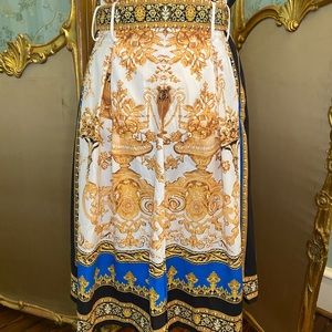 Boston Proper Classic Royal Skirt; Size M w/ Belt